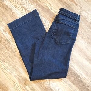 Boden Windsor Wide Leg Jeans Womens 6 R Dark Wash Mid Rise Stretch Denim Pant